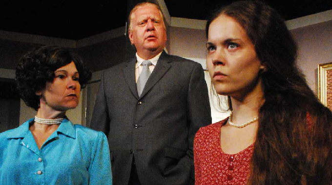 Britt Kline, Tony Ludovico, and Christina Yoho in Clifford Odets' Awake and Sing.