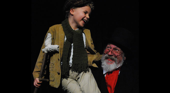 Maceo Bermudez and Tracy Tupman in Charles Dickens' A Christmas Carol.
